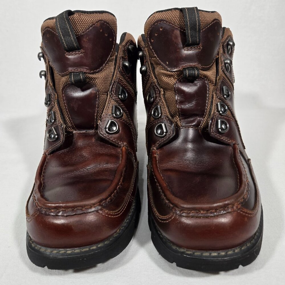 ROCKPORT XCS Burgundy & Brown Leather HIDRO-SHIELD Waterproof Boots Men Size 10 - Picture 5 of 17
